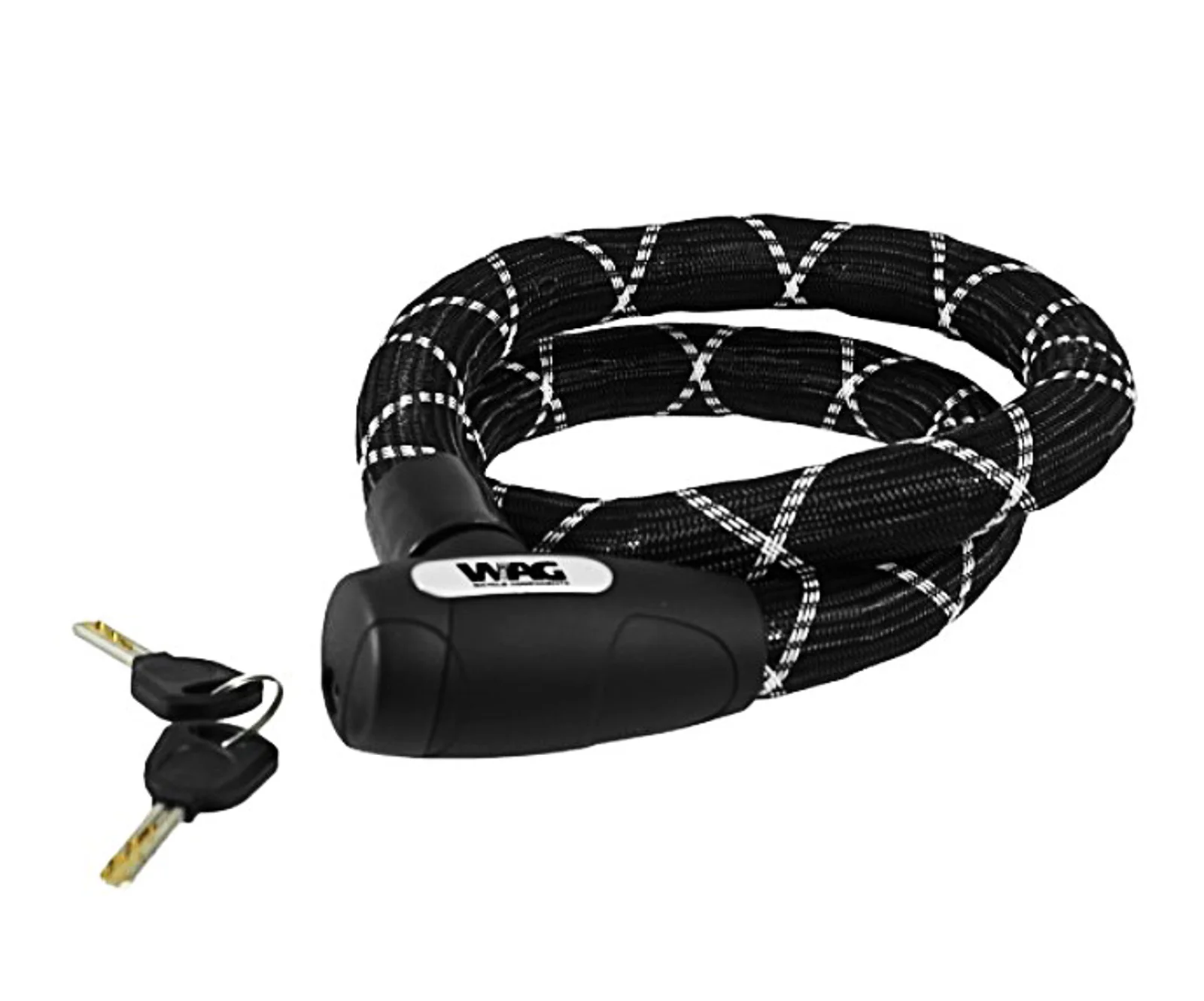 CANDADO WAG CABLE LOCK PITON 1200X18MM C/LLAVE NEGRO