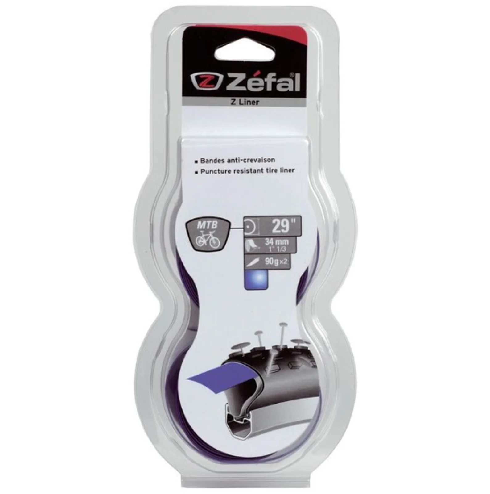 CINTA ANTIPINCHAZOS ZEFAL Z-LINER MTB 29" AZUL 34MM