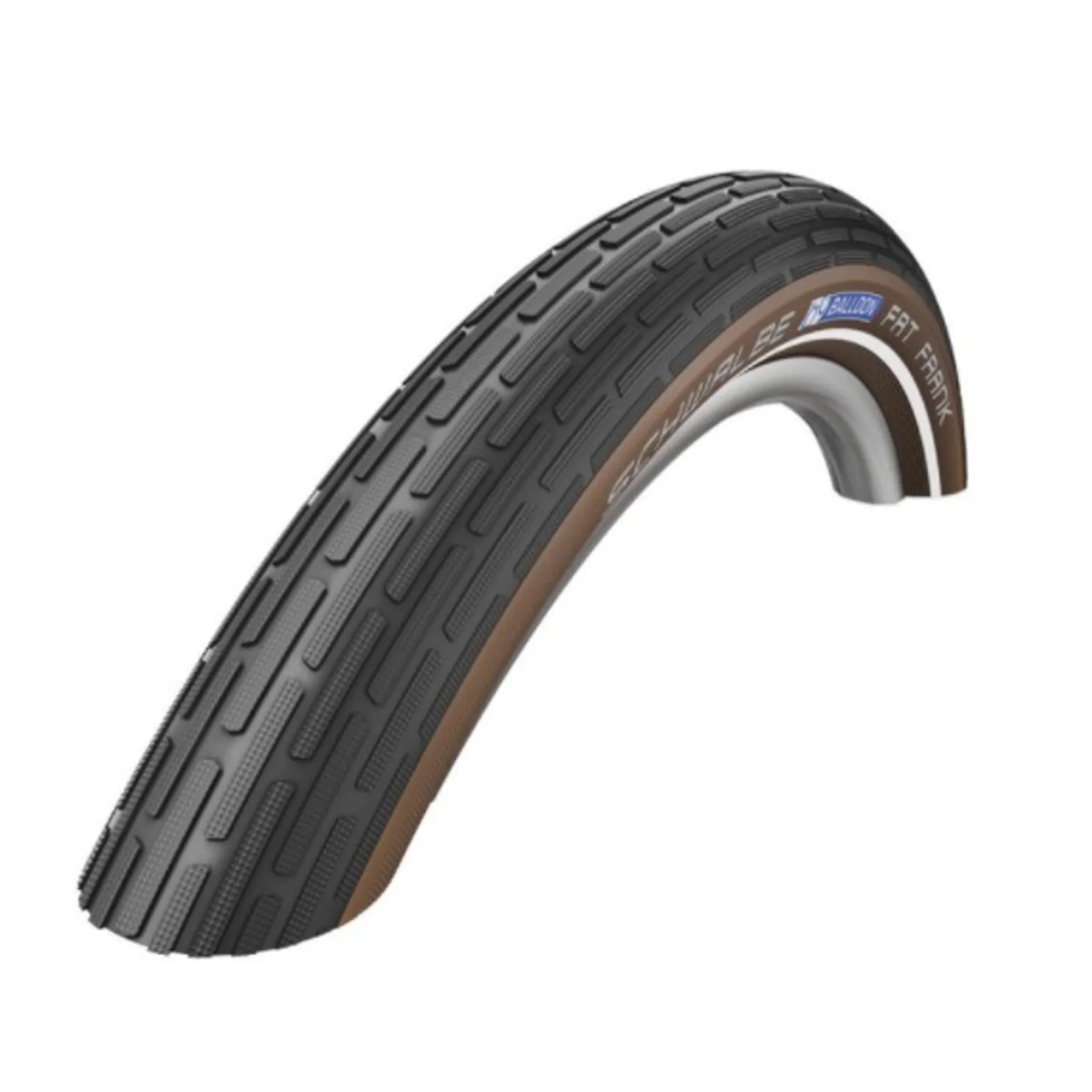 CUBIERTA SCHWALBE FAT FRANK 28x2.00 NEGRO/CAFE K-GUARD RIGIDA  REFLECTANTE