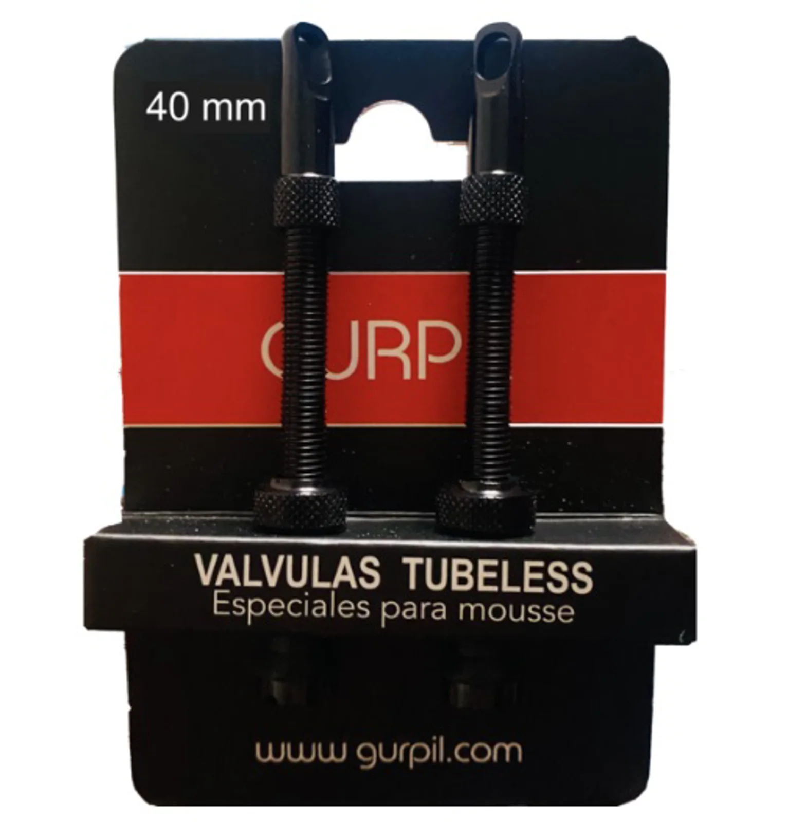 VALVULAS TUBELESS GURPIL ALUMINIO NEGRO 40MM